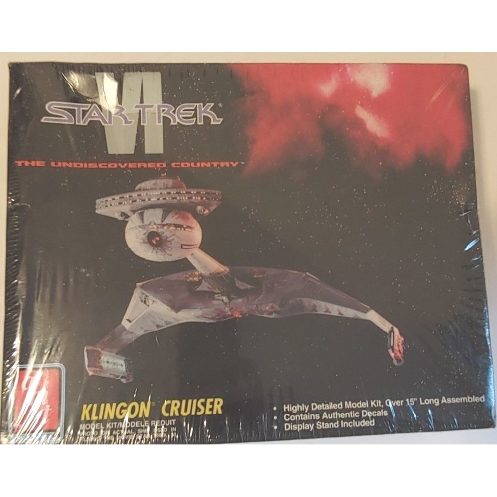 AMT Ertl Star Trek VI Klingon Cruiser Model Kit 8229 Sealed 1991 Vintage 15 Inch